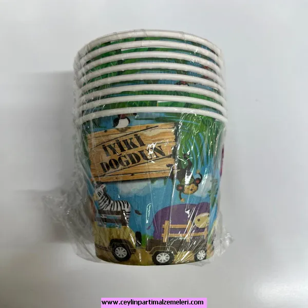 Safari Temalı Karton Bardak